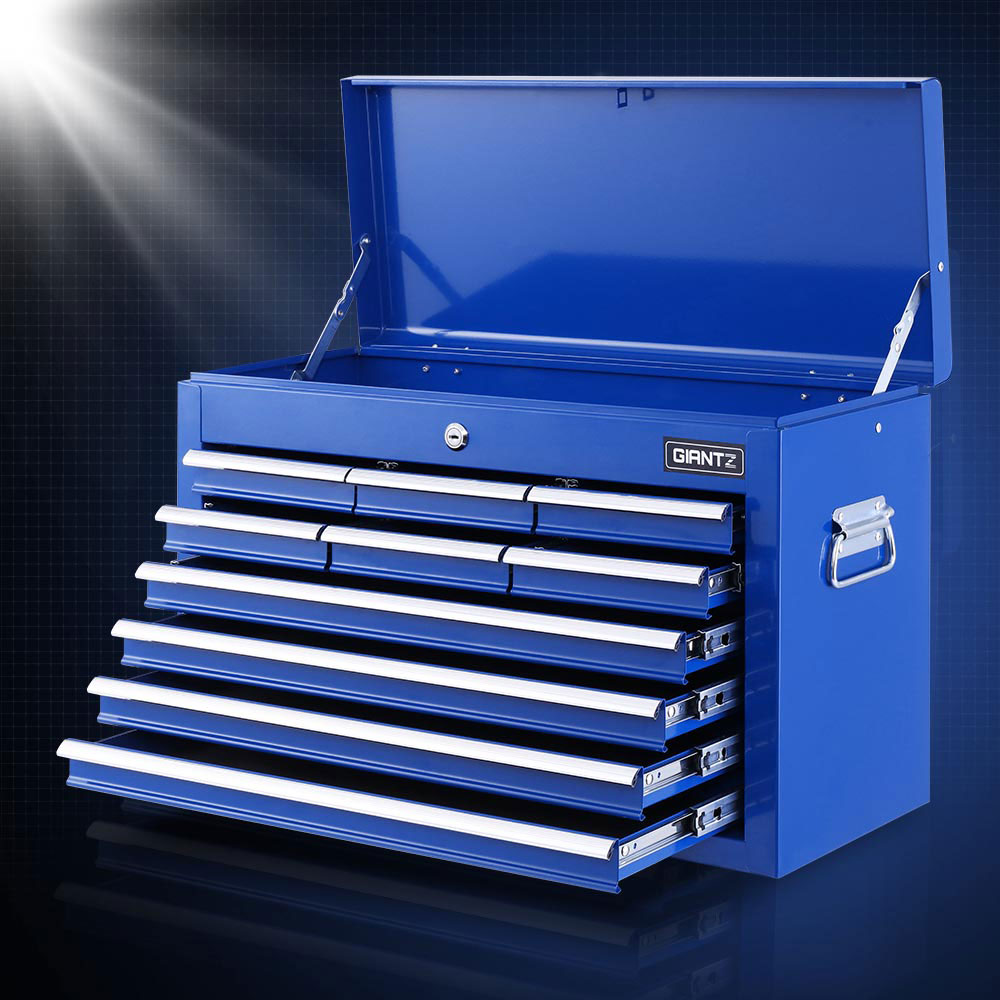 10 Drawer Tool Box Cabinet Chest Toolbox Storage Garage Organiser Blue