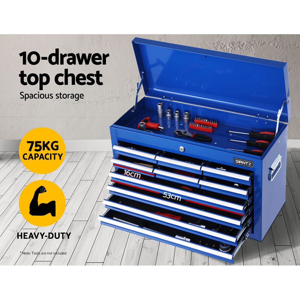 17 Drawer Tool Box Cabinet Chest Trolley Toolbox Garage Storage Box Blue