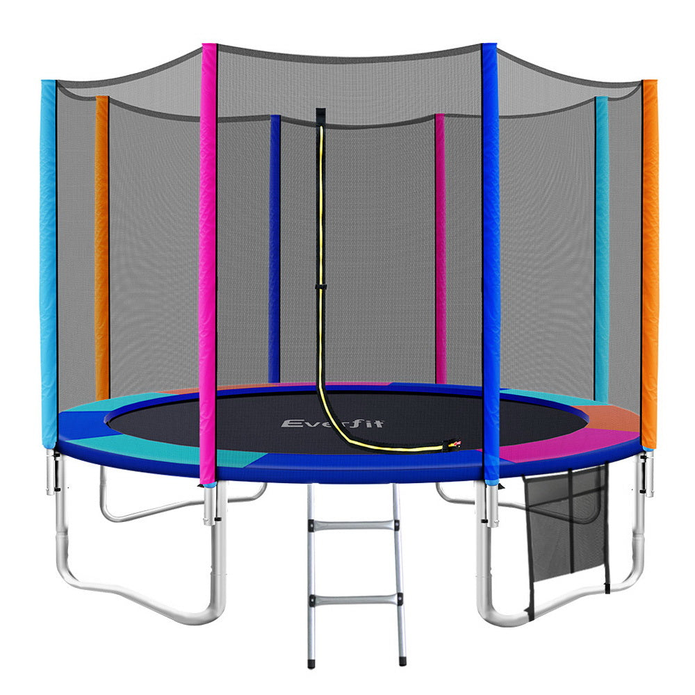 12FT Trampoline for Kids w/ Ladder Enclosure Safety Net Pad Gift Round