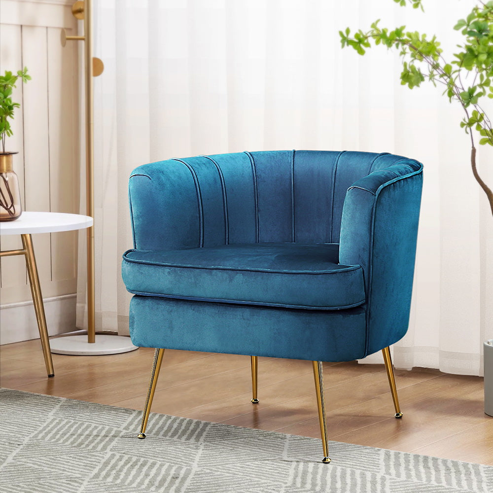 Armchair Velvet Blue Norvia