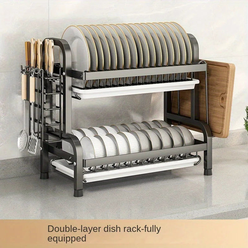 Compact Rust-Proof Dish Drying Rack Set