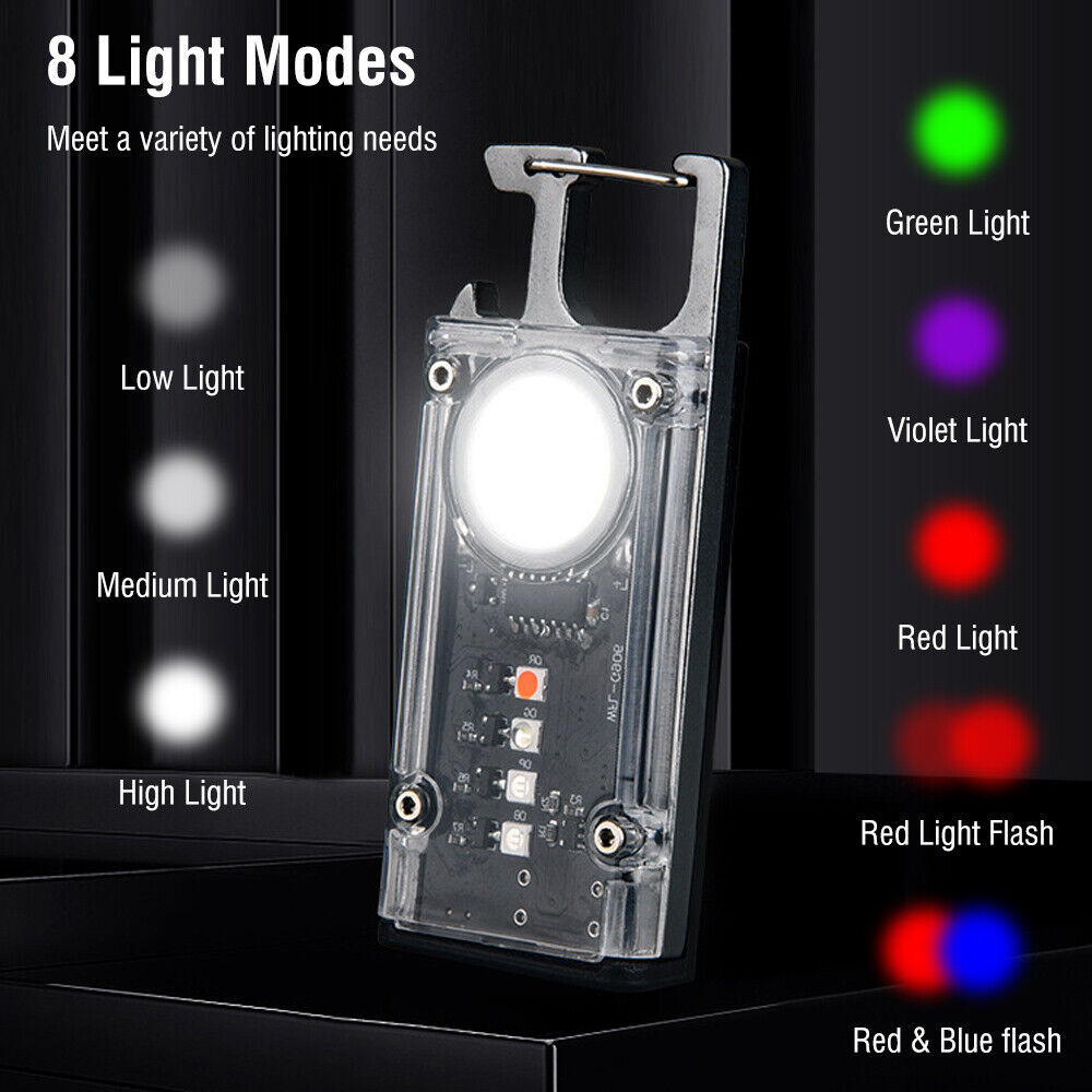 Mini Flashlight Keychain USB Rechargeable Cob Waterproof Portable Led Work Light