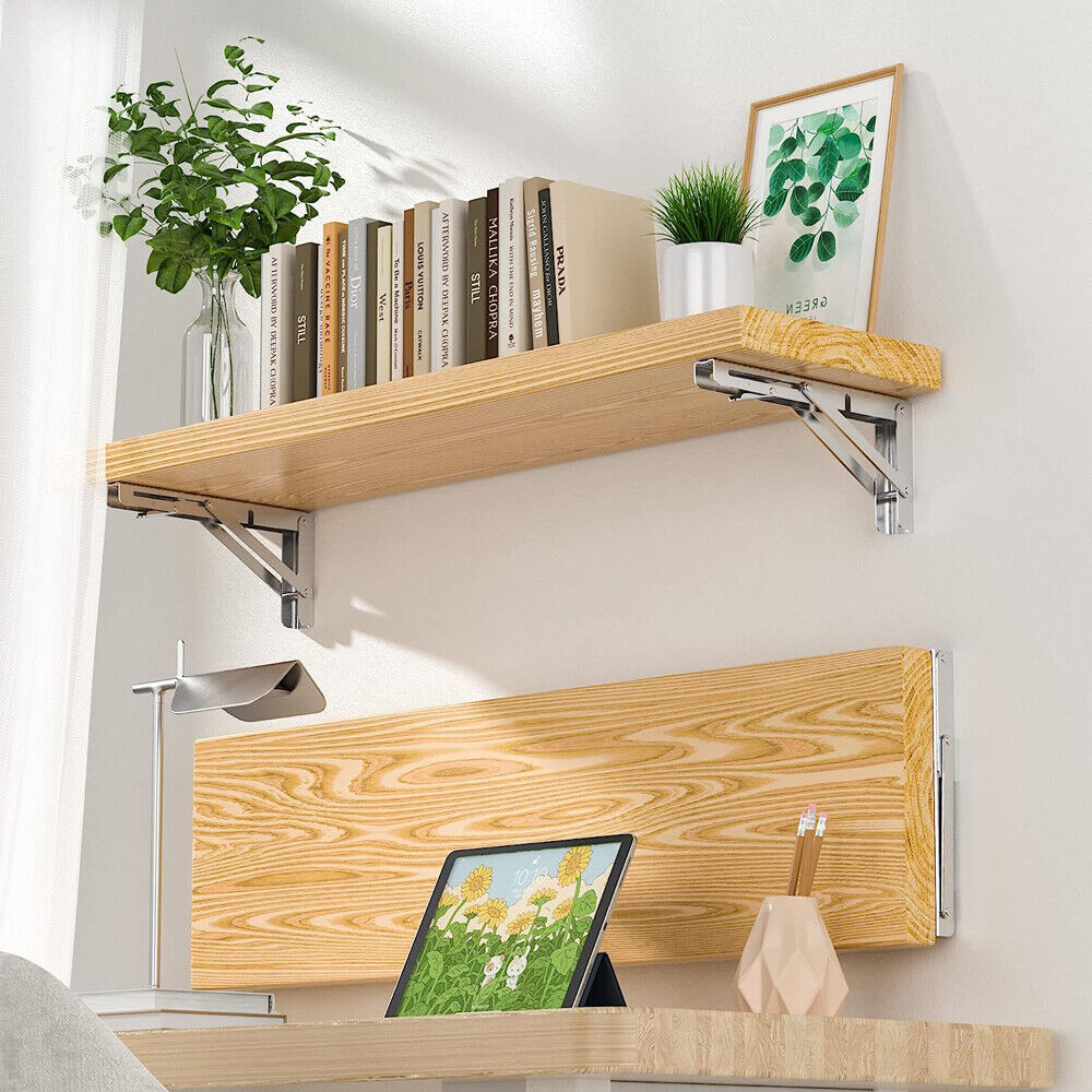 8"Stainless Steel Folding Table Bracket Shelf Bench 200kg Load Heavy Duty