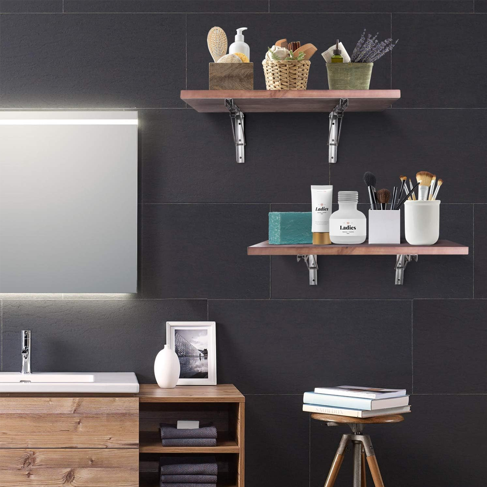 16"Stainless Steel Folding Table Bracket Shelf Bench 200kg Load Heavy Duty