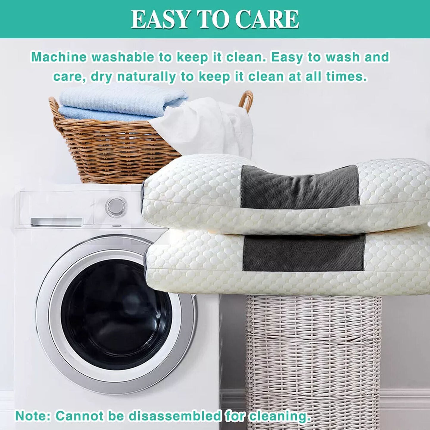 2 pcs Pain Relief Ergonomic Pillow Adjustable Contour Orthopedic Cervical Bed Pillow