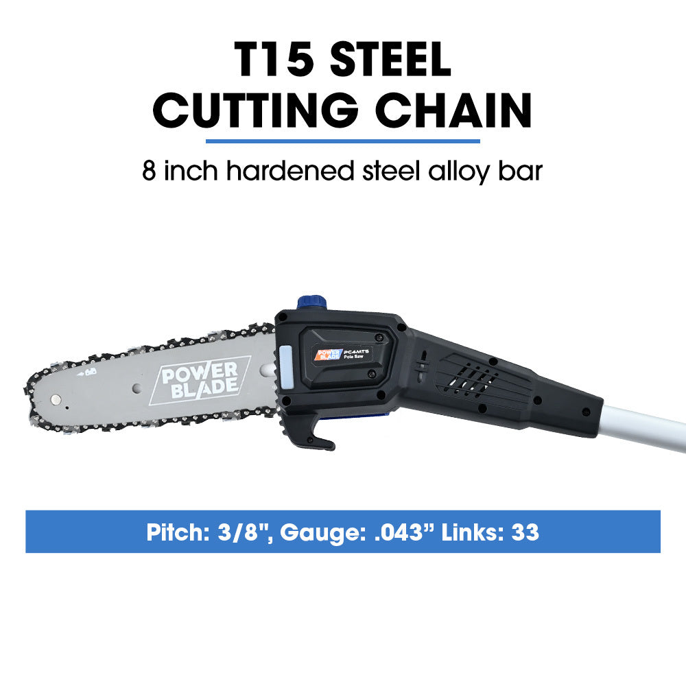 POWERBLADE 20V Cordless Pole Saw & Hedge Trimmer Combo, 8  Chainsaw Pruner & 20  Hedger, Telescopic Handle, Battery and Fast Charger Kit