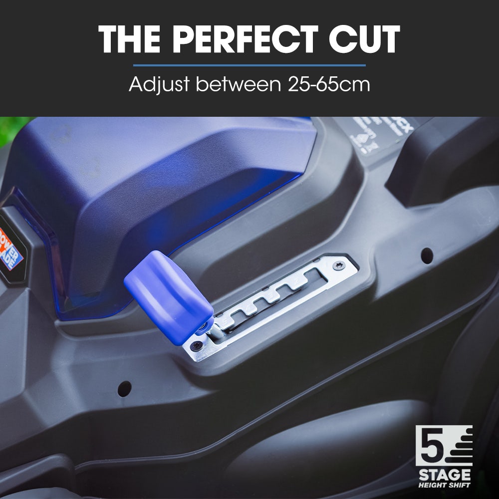 POWERBLADE 350CX 20V 13  Cordless Lawn Mower Kit, Fast Charger, 4Ah Battery, 5 Height, Brushless Electric, 330mm Cutting Path