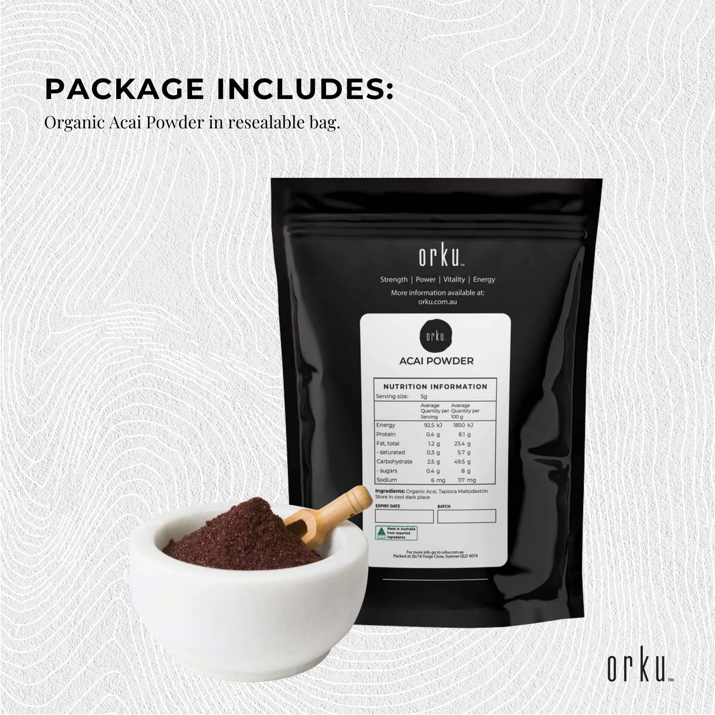 100g Acai Powder 100 percent Organic - Superfood Amazon Berries