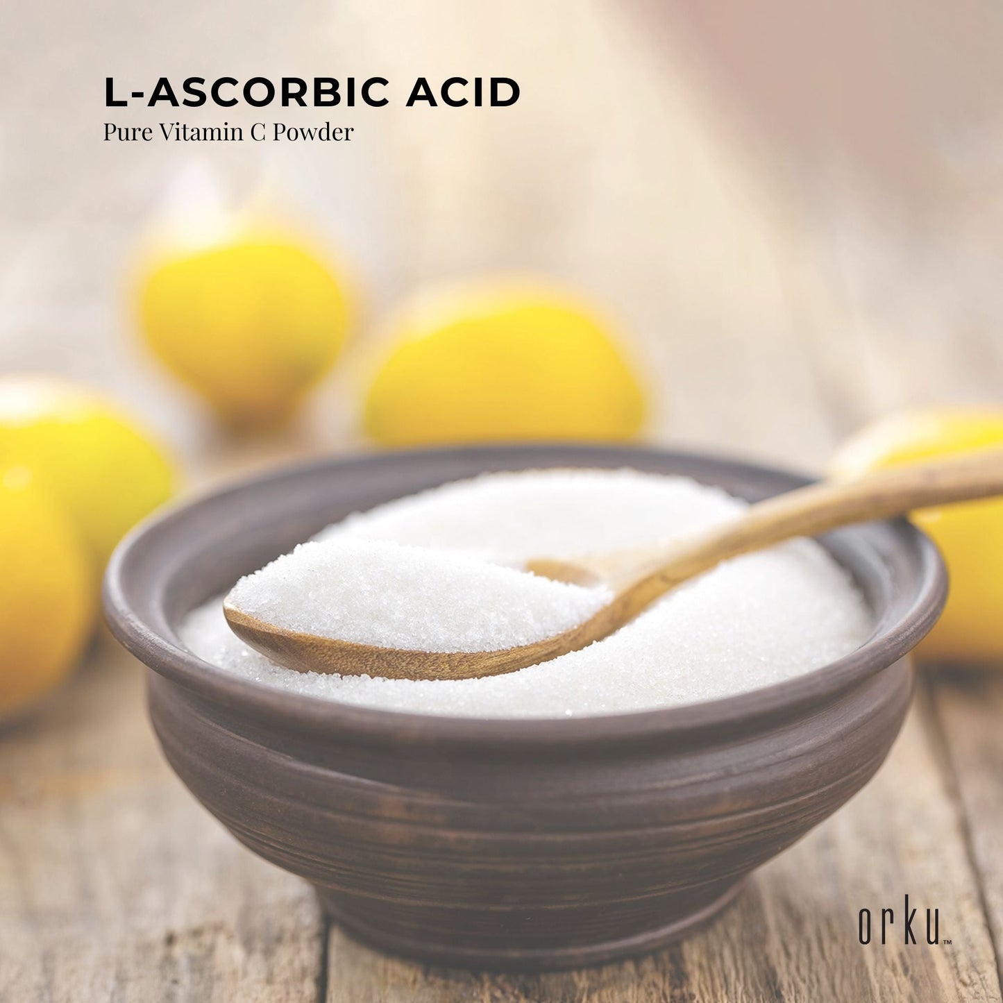 1.3Kg Vitamin C Powder in Tub Pure L-Ascorbic Acid - USP Grade Non-GMO