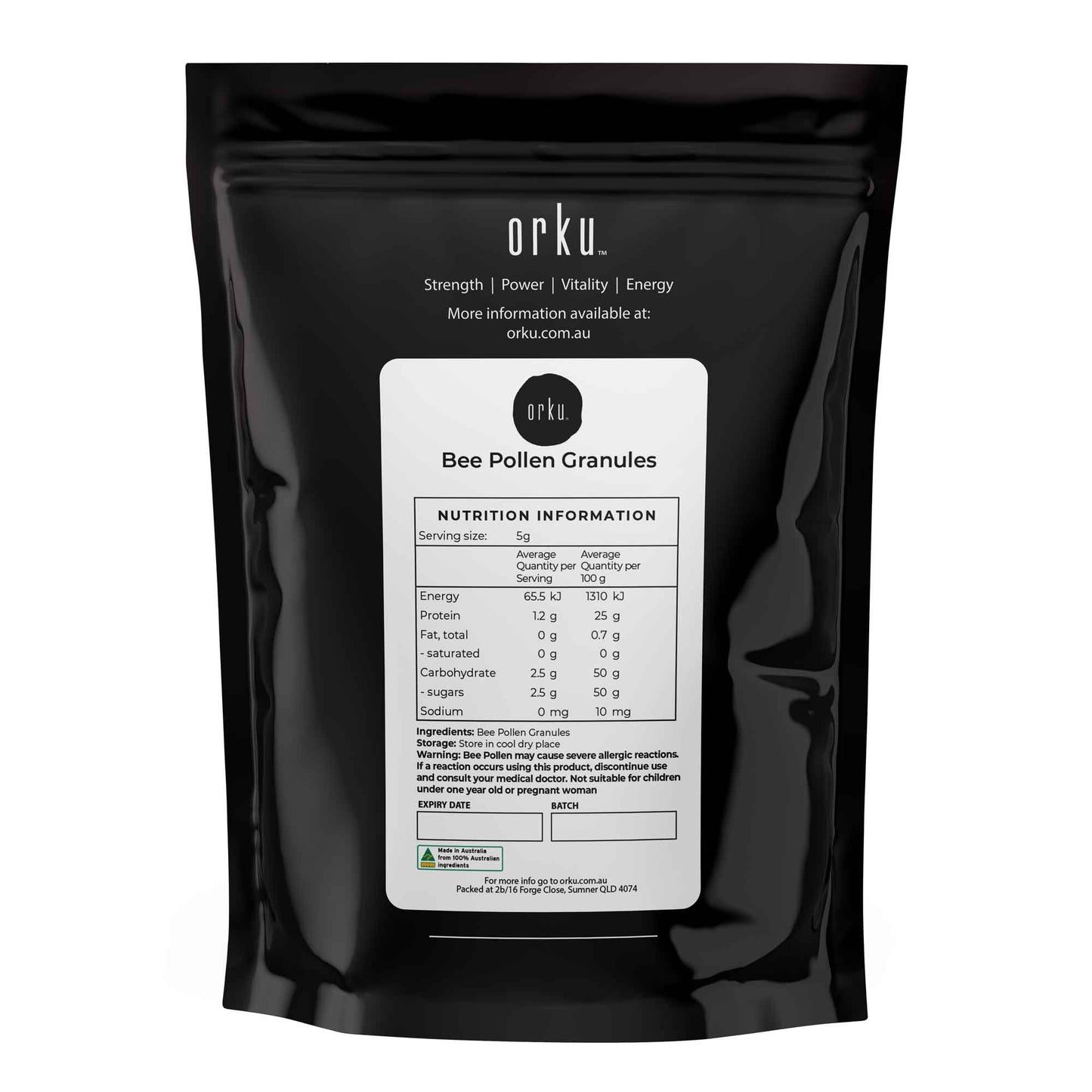 100g Bee Pollen Granules - 100 percent Australian Pure Raw Supplement
