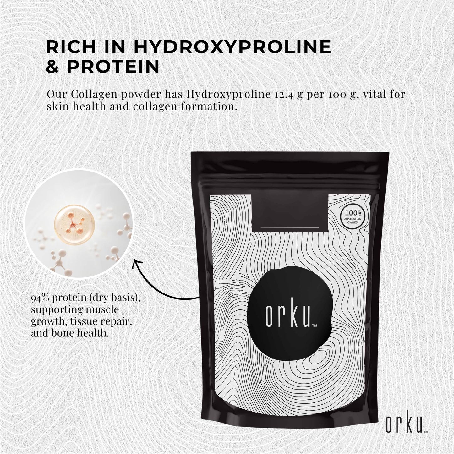 100g Collagen Powder - Bovine Hydrolysate Protein Peptide Supplement Unflavoured