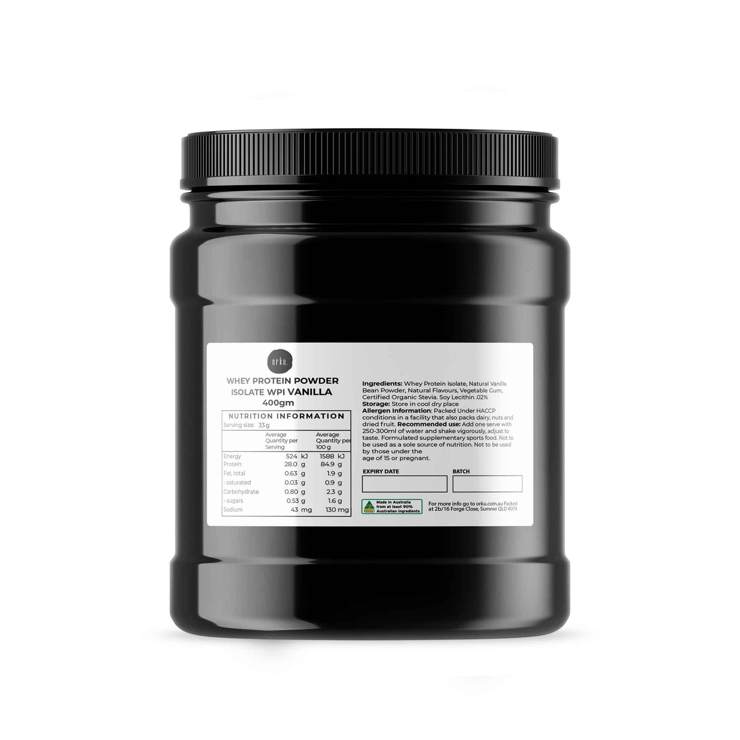 400g Whey Protein Isolate Powder ¨C Vanilla WPI Jar | Sports Food