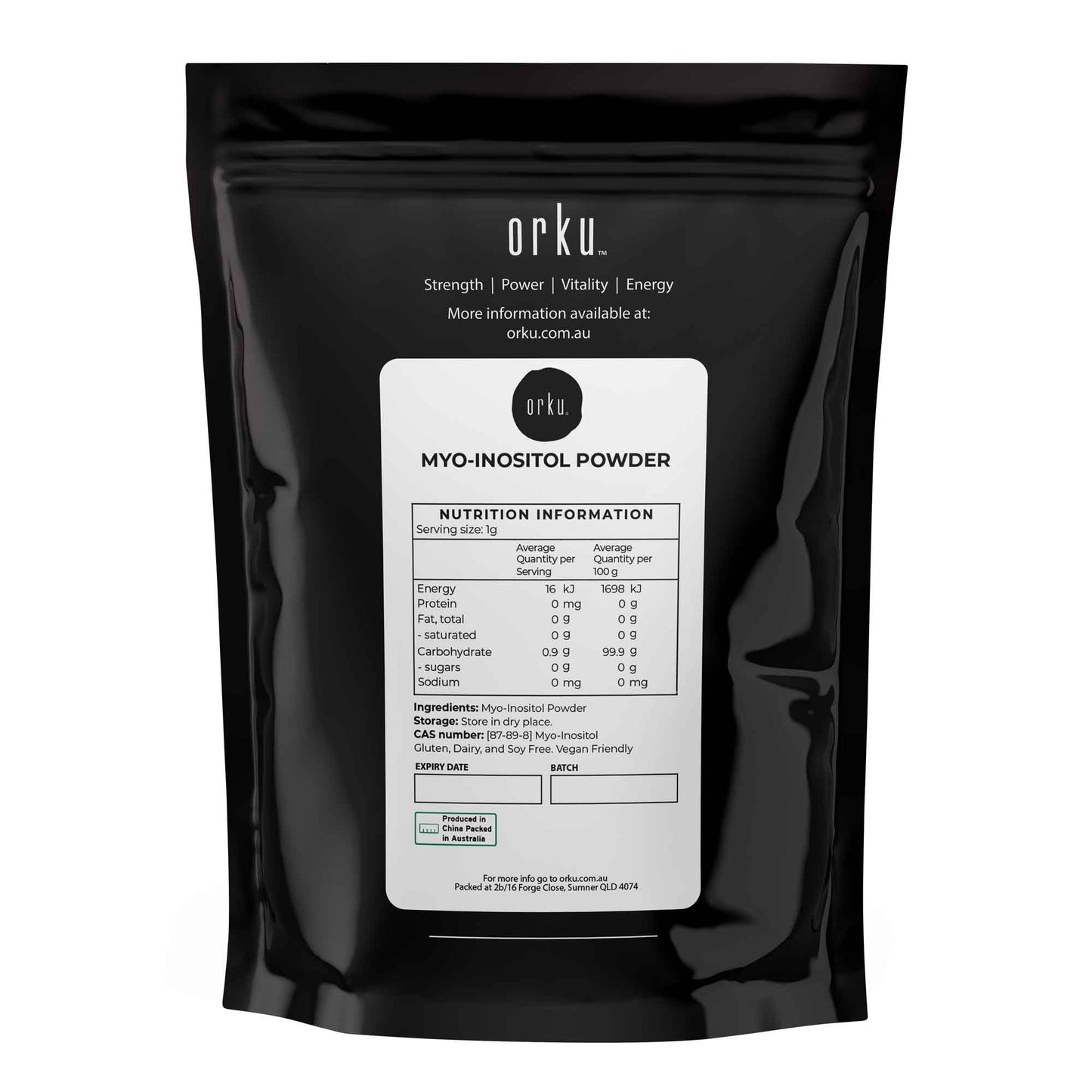 100g Myo Inositol Powder - USP Grade High Purity Unflavoured