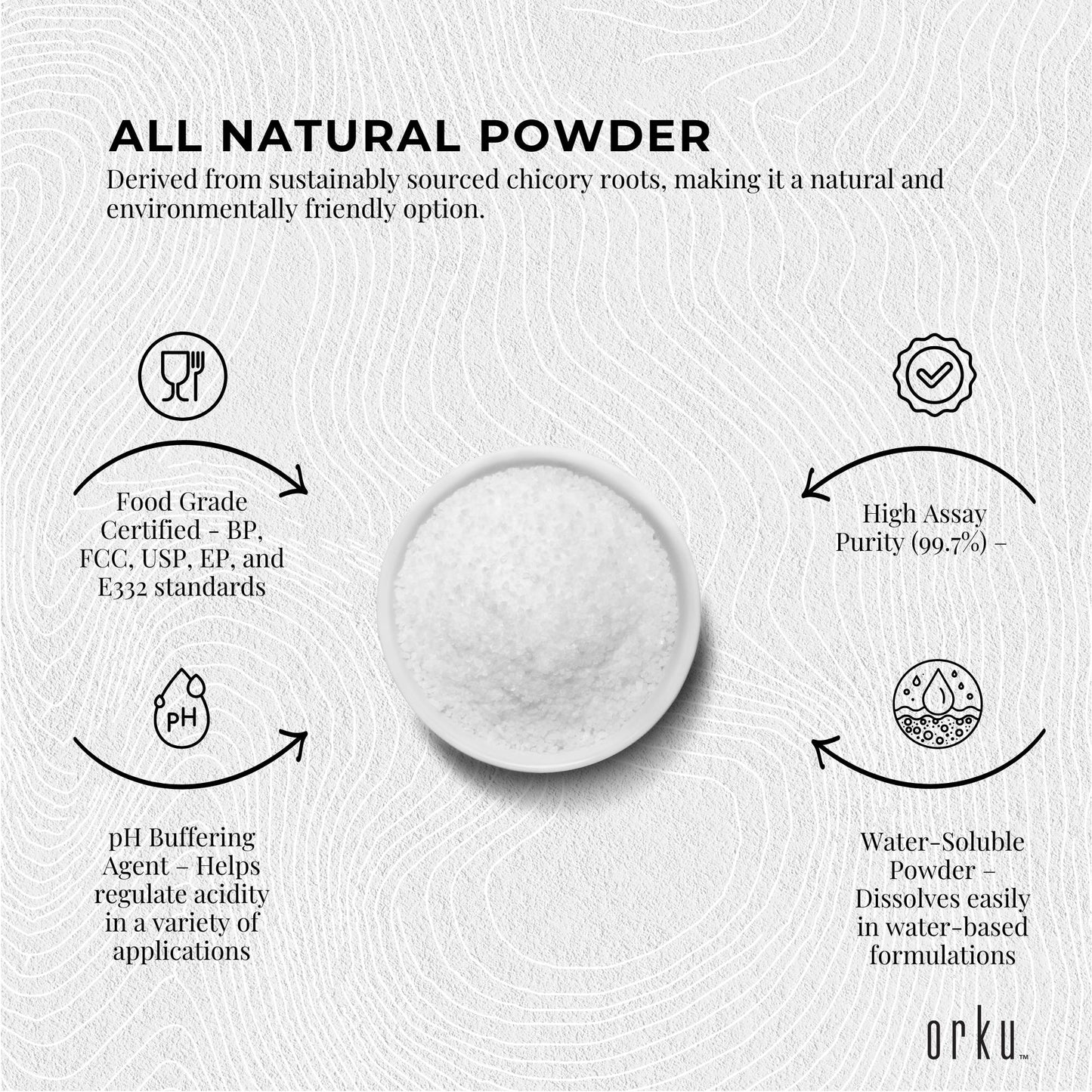 1.3Kg Potassium Citrate Food Grade Tub - Granular BP USP FCC E332 Additive