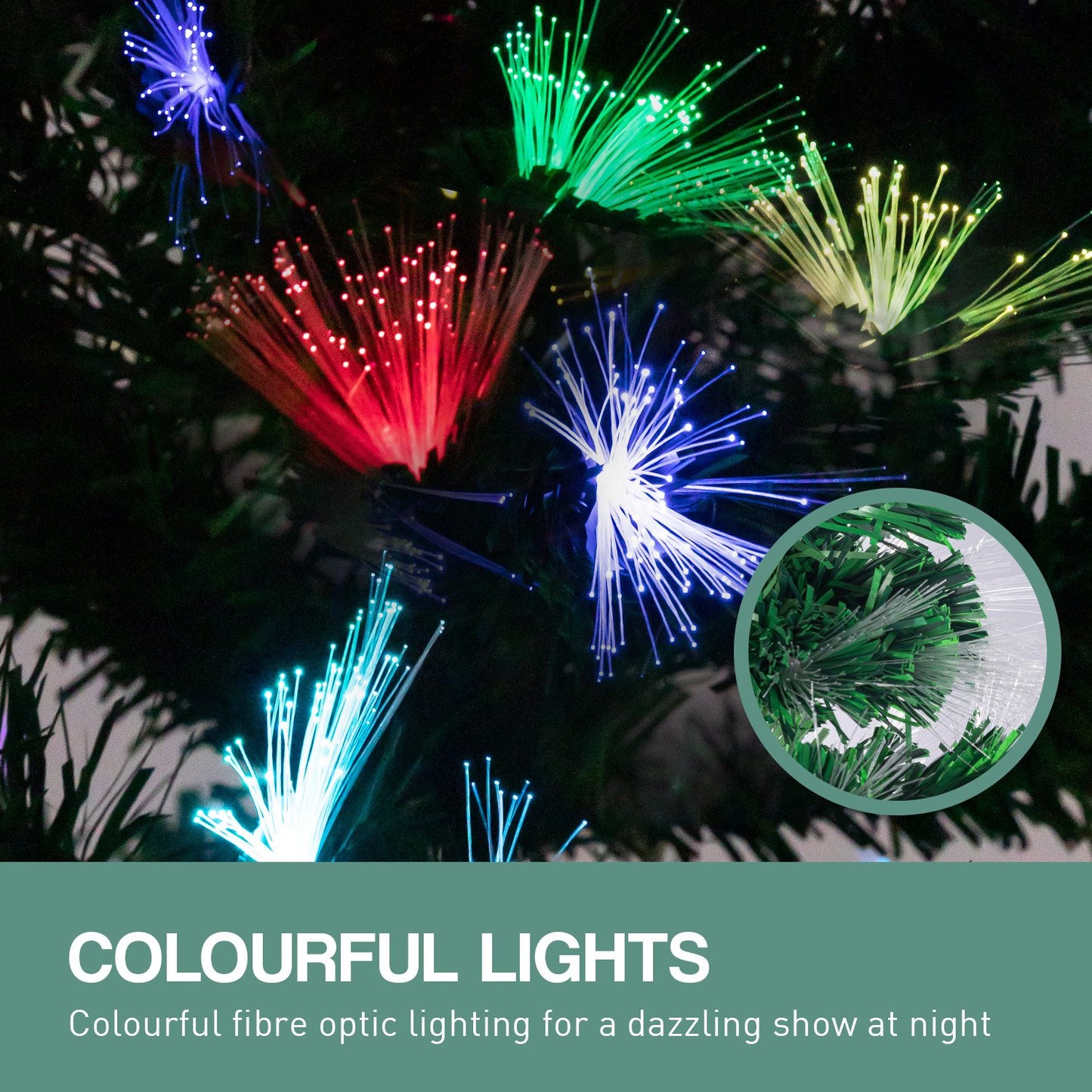 1.2m Enchanted Pre Lit Fibre Optic Christmas Tree Stars Xmas Decor