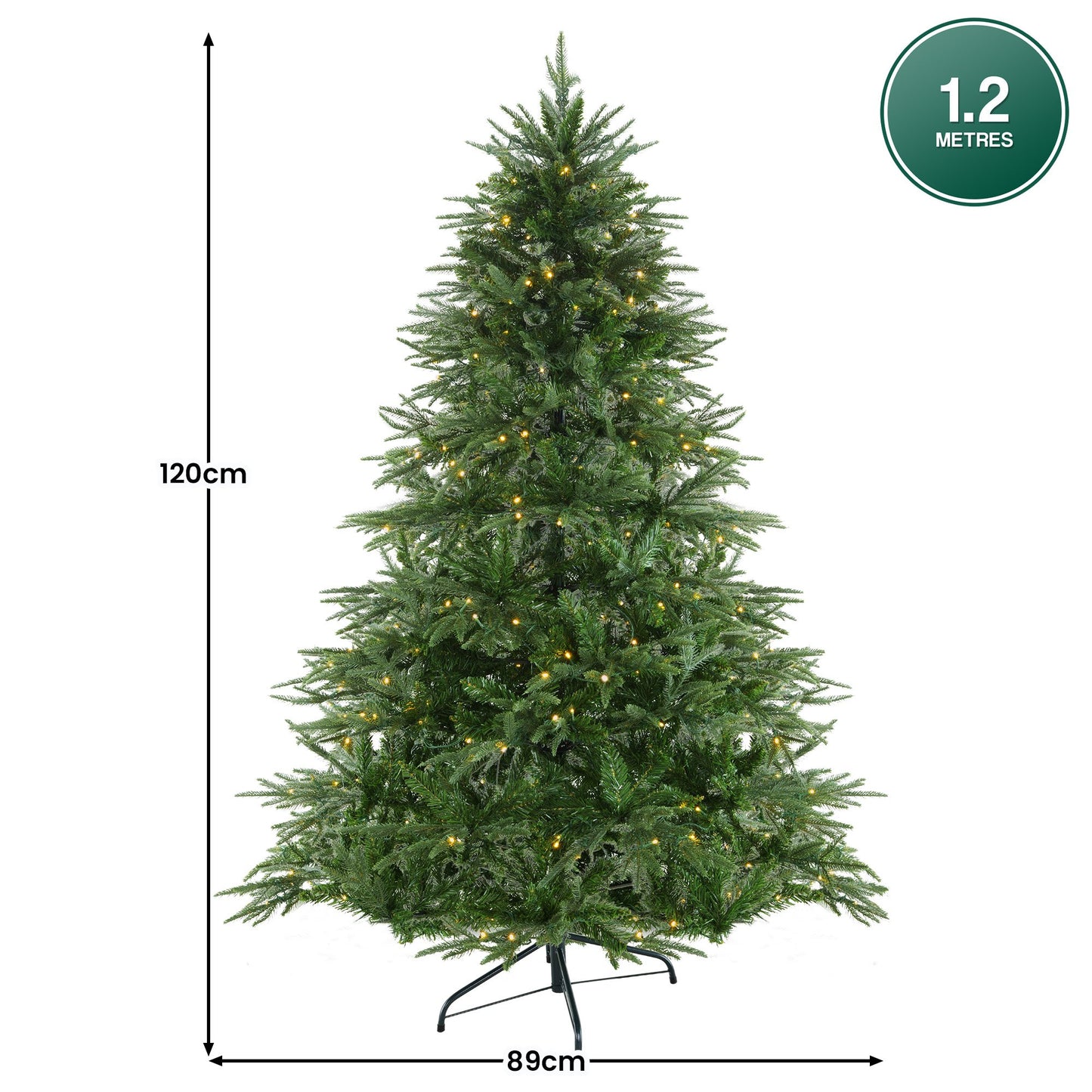 1.2m Prelit Everglow Fir Christmas Tree with 150 LED Lights
