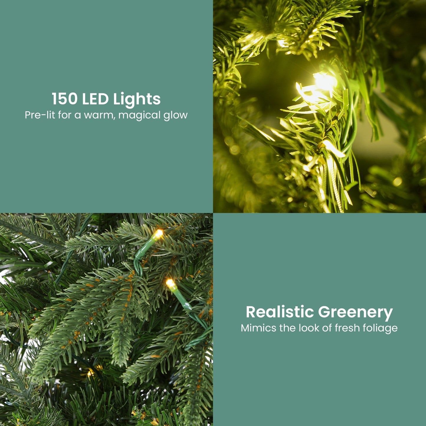 1.2m Prelit Everglow Fir Christmas Tree with 150 LED Lights