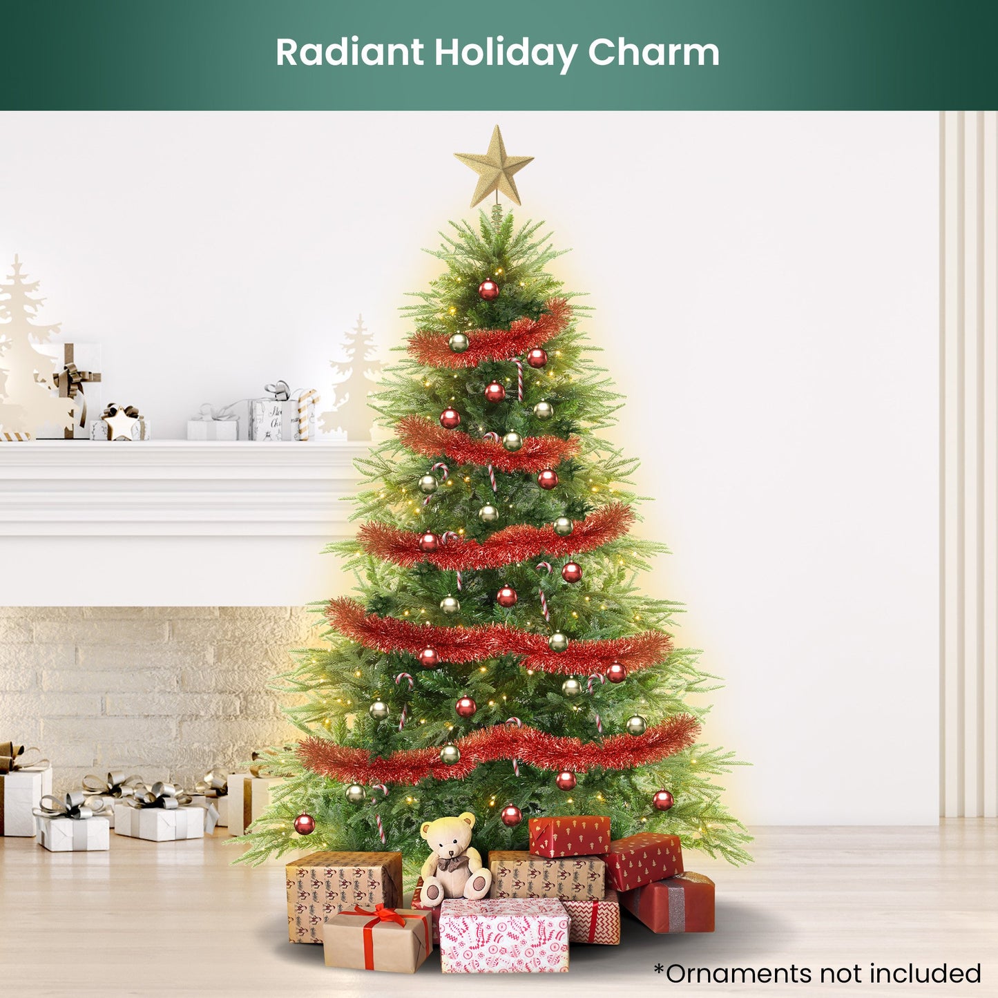 1.2m Prelit Everglow Fir Christmas Tree with 150 LED Lights