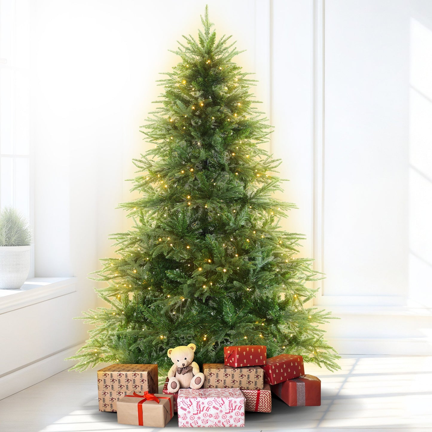 1.2m Prelit Everglow Fir Christmas Tree with 150 LED Lights