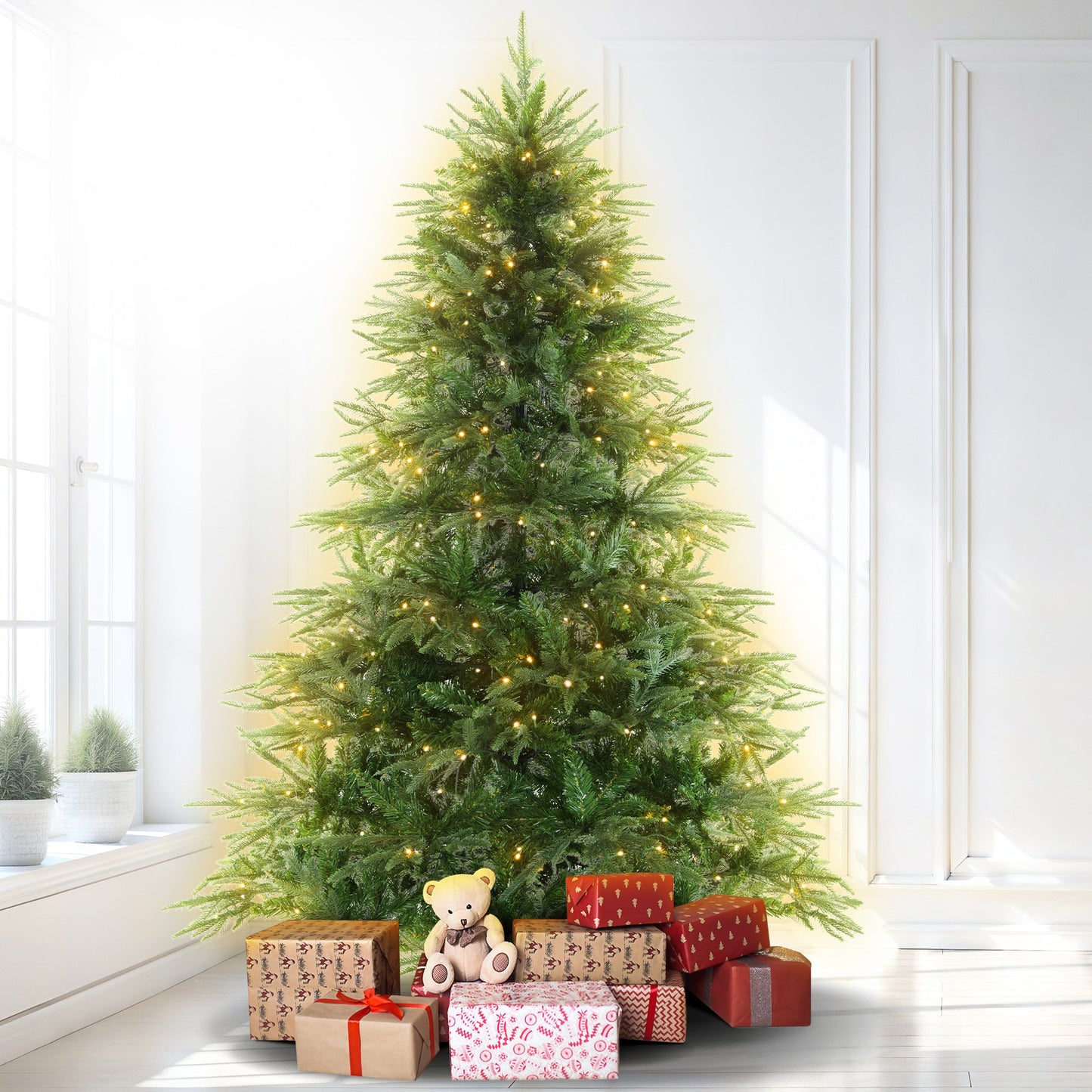 1.8m Prelit Everglow Fir Christmas Tree With 300 Led Lights
