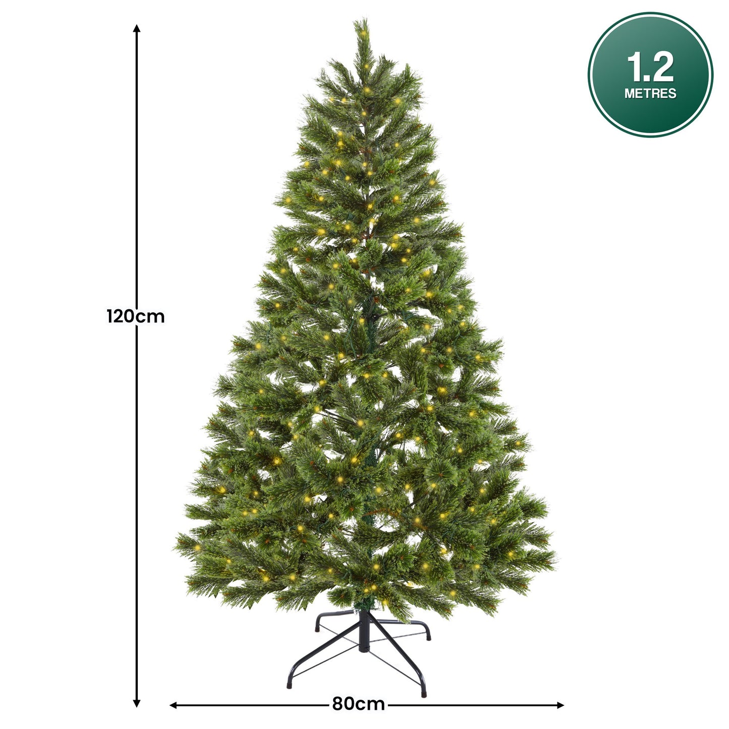 1.2m Prelit Lumina Pine Christmas Tree With 150 Led Lights