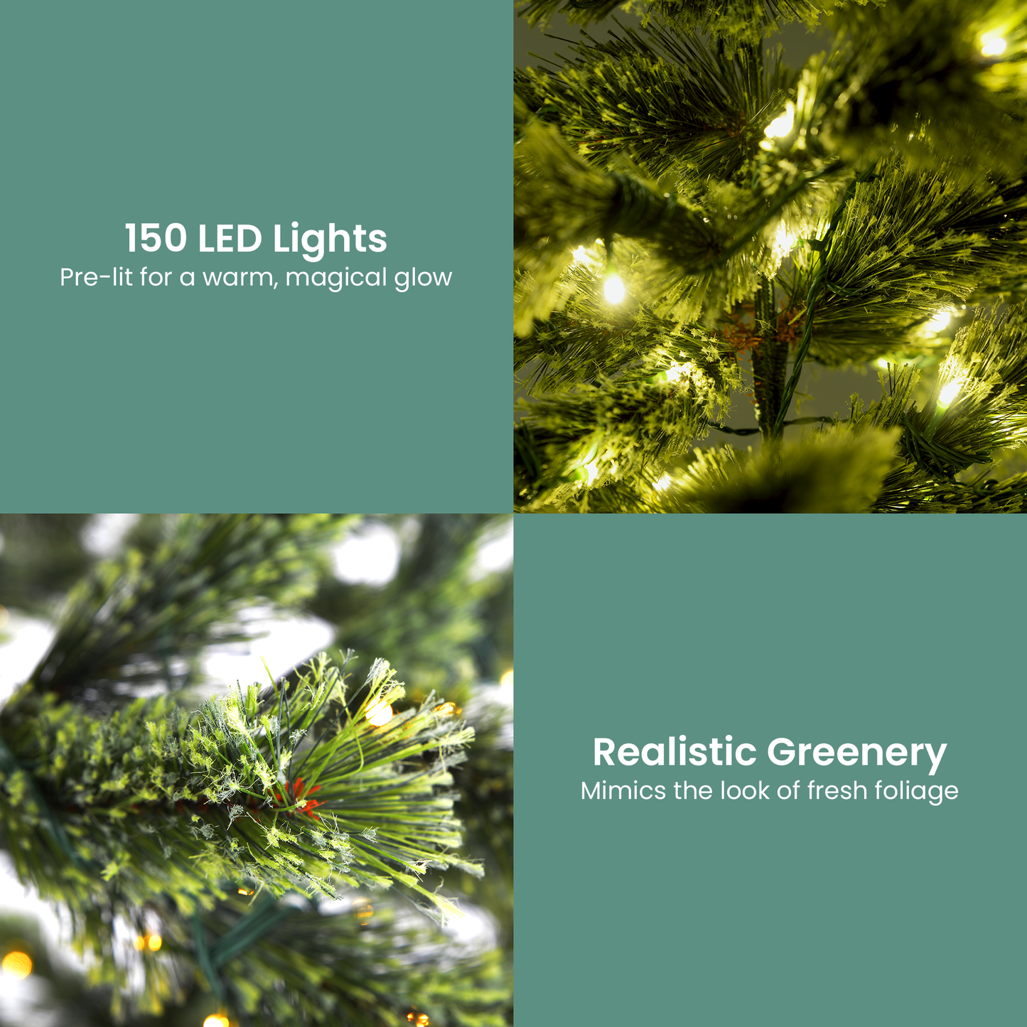 1.2m Prelit Lumina Pine Christmas Tree With 150 Led Lights