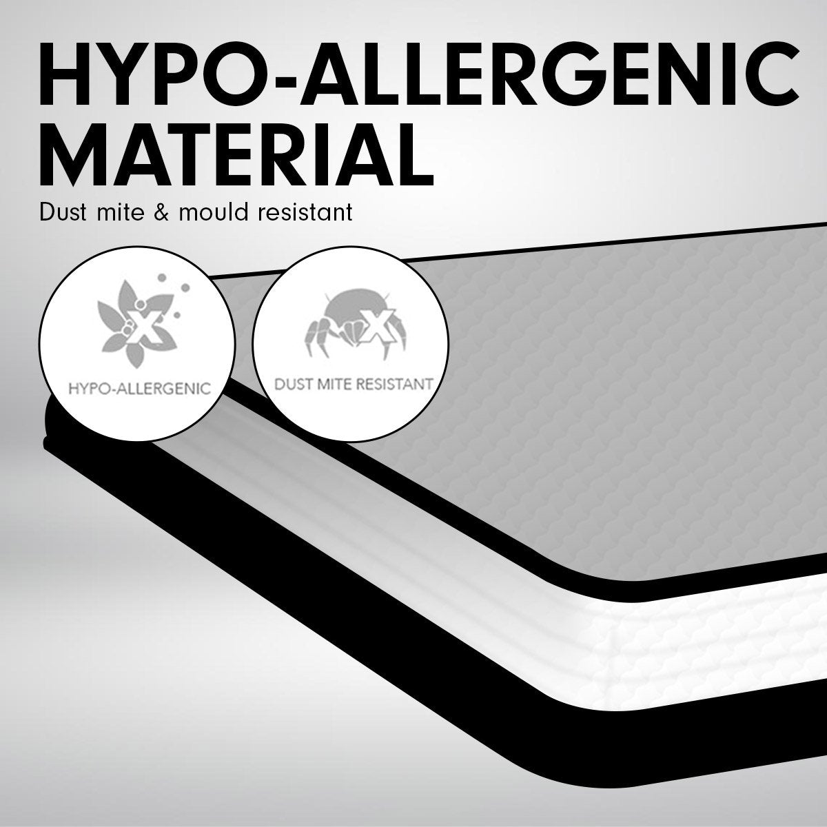 Laura Hill Double Mattress Bed Size Euro Top 5 Zone Spring Foam 32cm Bedding Pocket