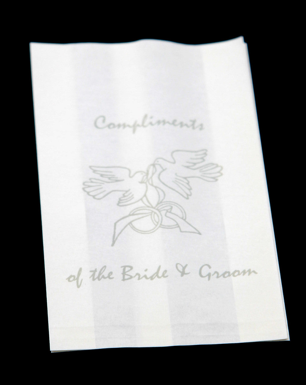 200 Pack Wedding Cake Bags Greaseproof Wax Paper Slice Take Home Favour Silver Doves