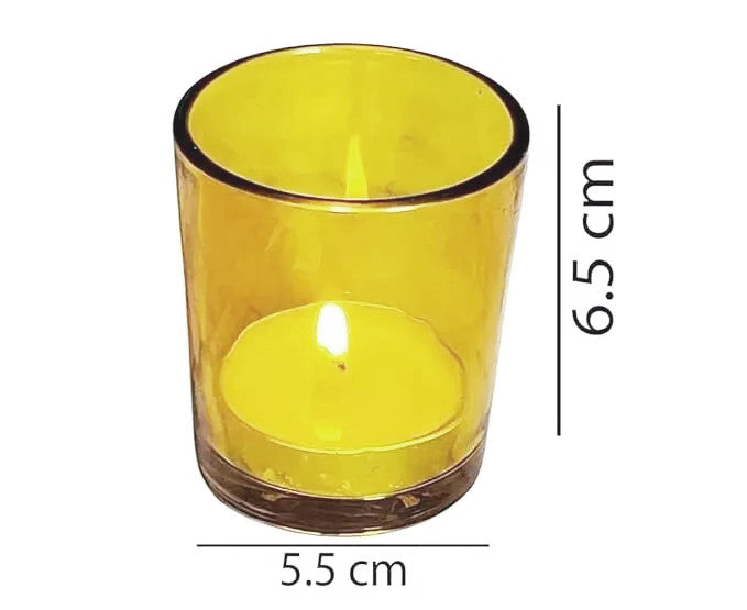 40 Bulk Yellow Glass Votive Candle Holders Table Centreoieces Xmas Wedding Anniversary Event Recption Party Function or Home Decor