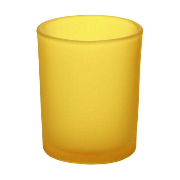 10 Pack Yellow Frosted Glass Votive Candle Holders Table Centreoieces Xmas Wedding Anniversary Event Recption Party Function or Home Decor