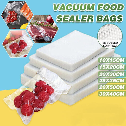 100pcs Vacuum Food Sealer Bags Precut BPA Free Commercial Grade Storage Saver - 32x45cm