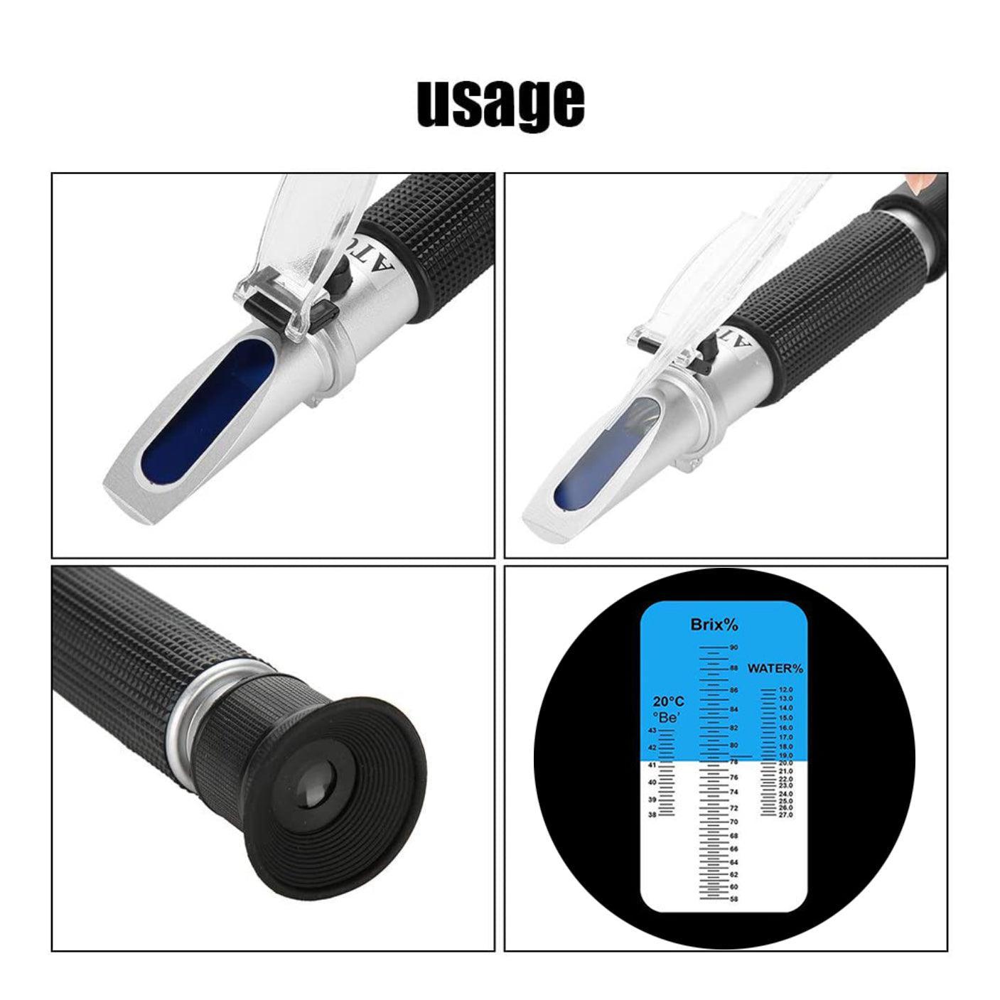 58-90% Honey Refractometer Calibration Refractometer Honey Moisture Meter Au