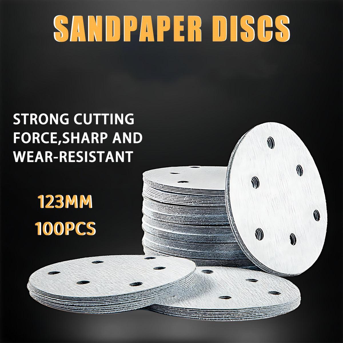 100x 123mm 6/8-Hole Sanding Discs Hook Loop Orbital Sander Pads 80 120 240 Grit - 80 Grits(6-Hole)