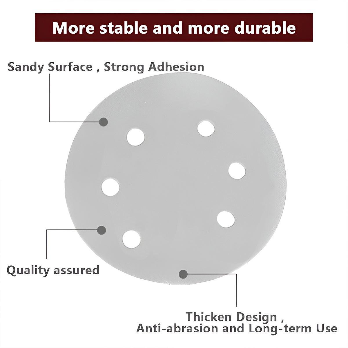 100x 123mm 6/8-Hole Sanding Discs Hook Loop Orbital Sander Pads 80 120 240 Grit - 240 Grits(6-Hole)