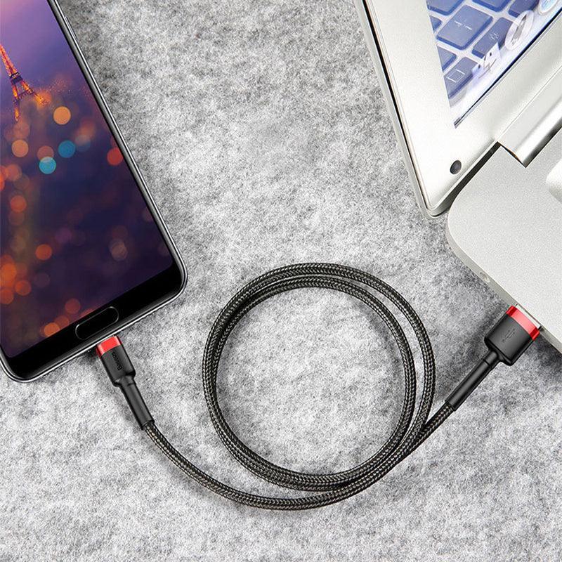 Red and Red Baseus USB To Type-C Charger Cable 3A Fast Charging For Huawei - 2M 2PCS
