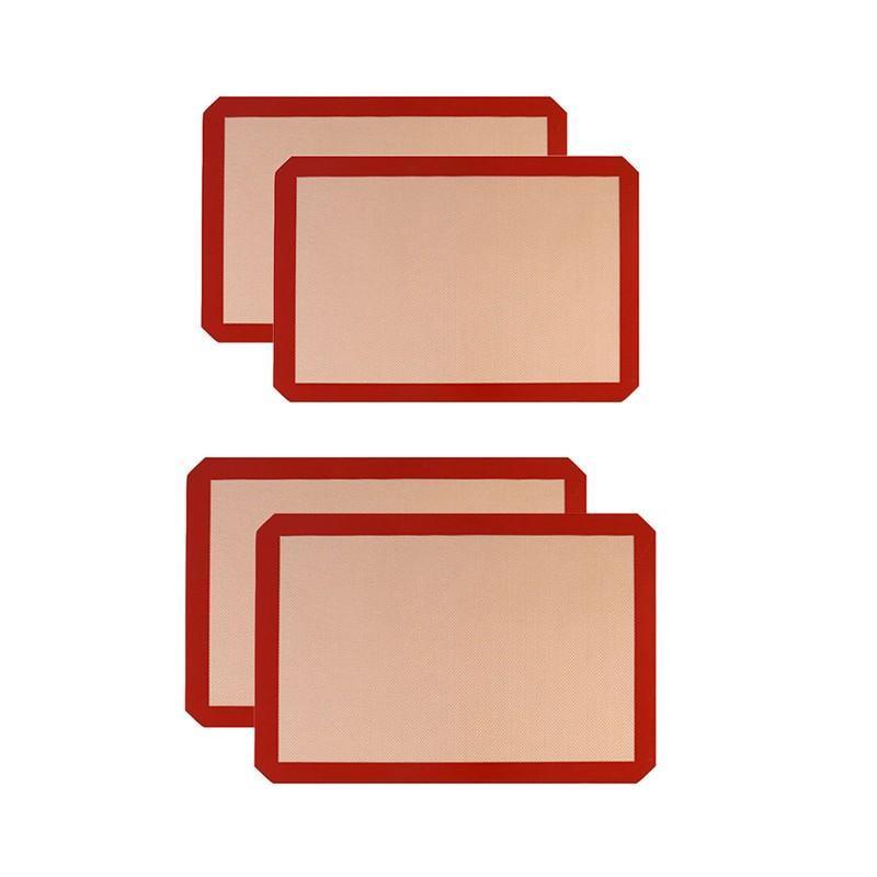 New Non-Stick Silicone Baking Mat Large Scale Cake Emarle Silicon Bakeware Dough - Red 2PCS(2*60X40CM)