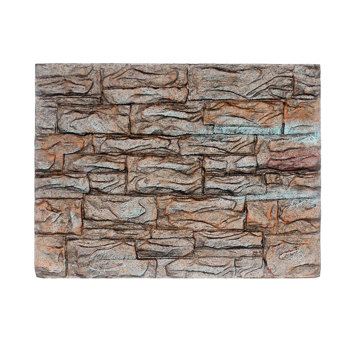 Pet Reptile Tank Board 3D Foam Backgrounds and Habitat Decoration 9 Styles - D