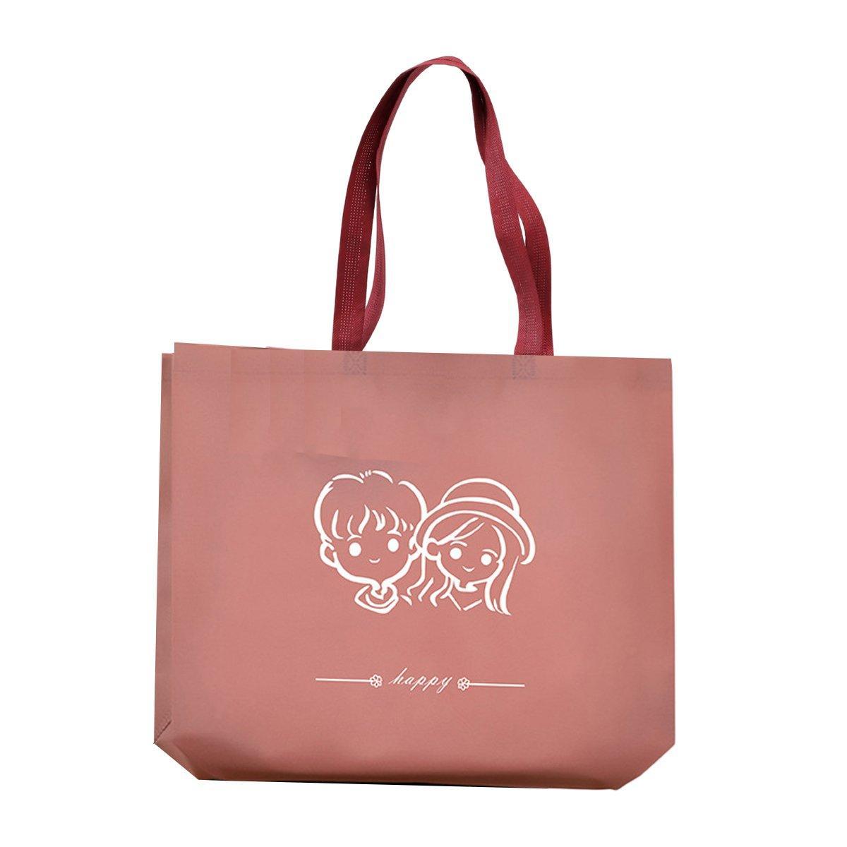 25PCS Fashionable Non-Woven Fabric Tote Eco Friendly Bag Reusable Shopping Bag - Smile 35*45*12cm