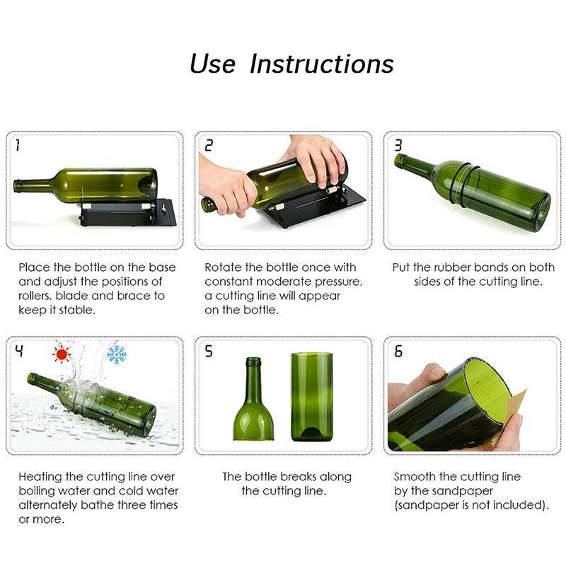 Glass Bottle Cutter Tool for Round and Square Bottles DIY Cutting Kit