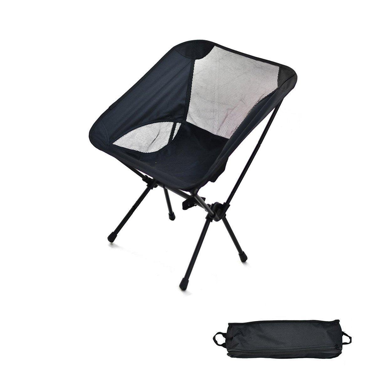 Outdoor Portable Lightweight Folding Camping Chair High Back Fishing Chair - Grey