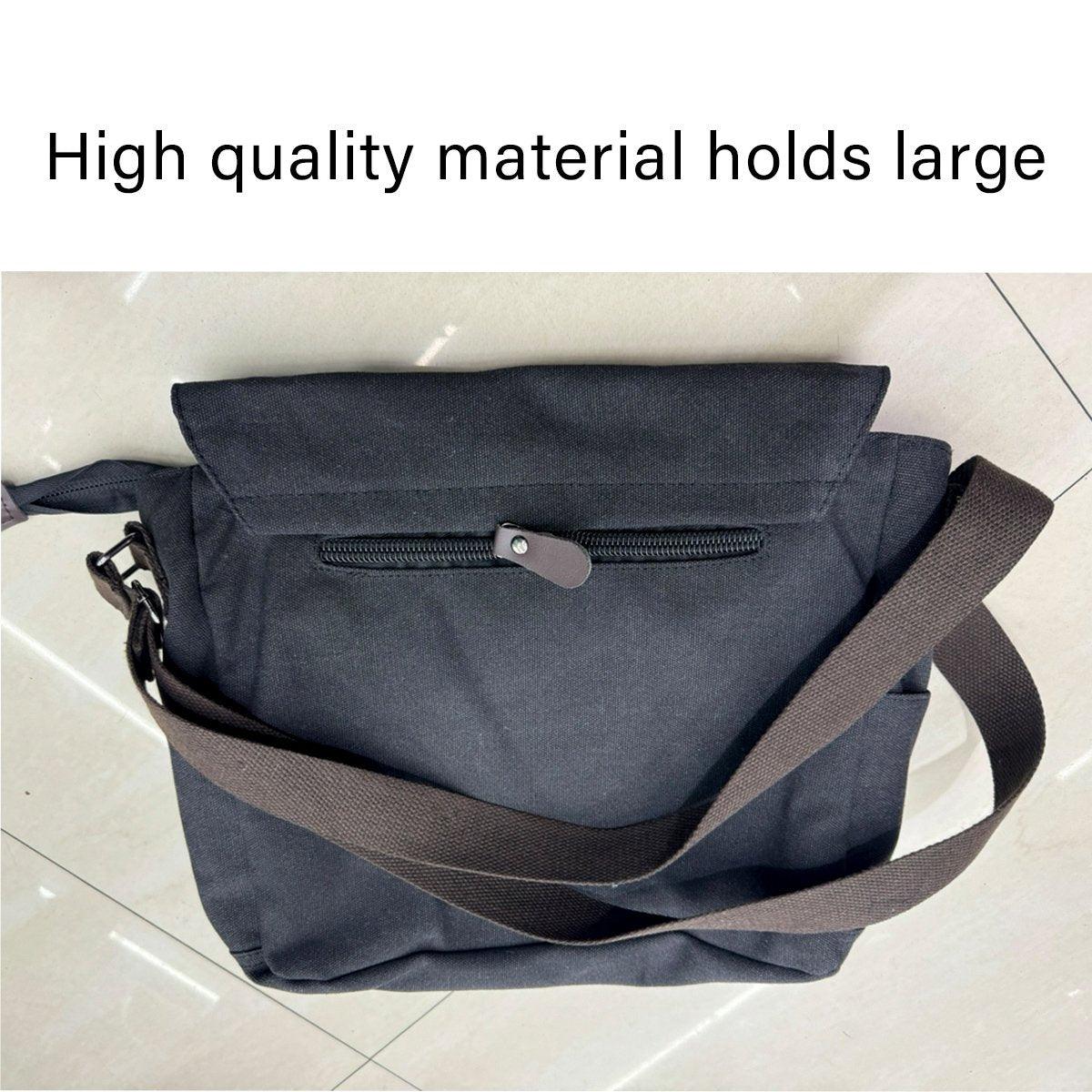 Canvas Messenger Shoulder Bag Large Capacity Crossbody Travel Work Handbag