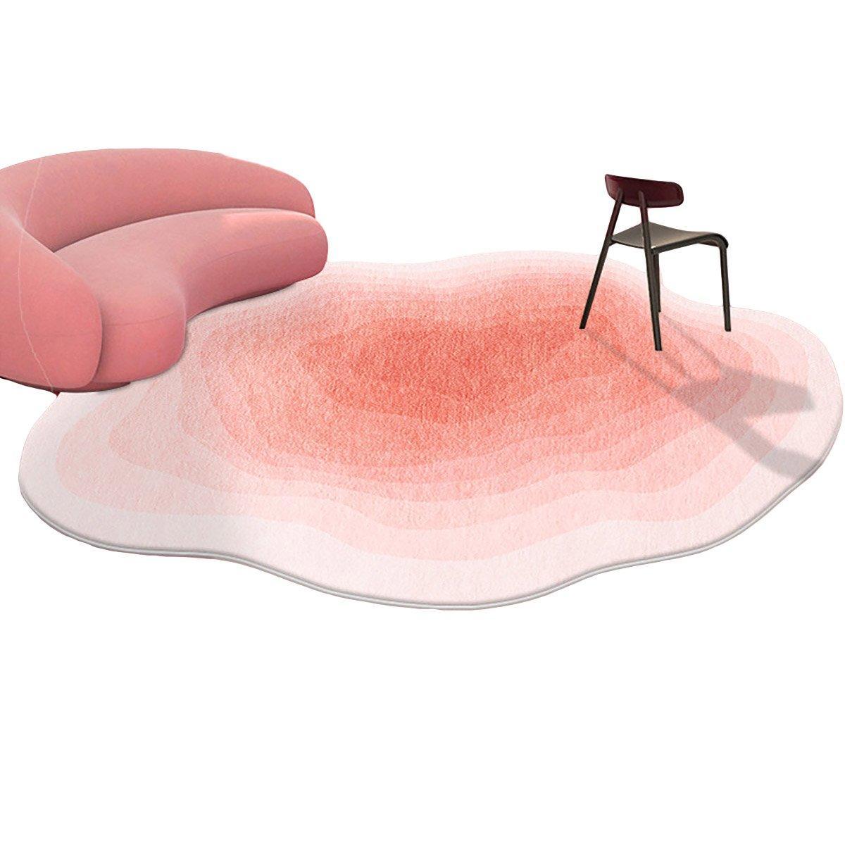 Shaped Cashmere Carpet Living Room Full Blanket Cloakroom Dressing Table - Pink