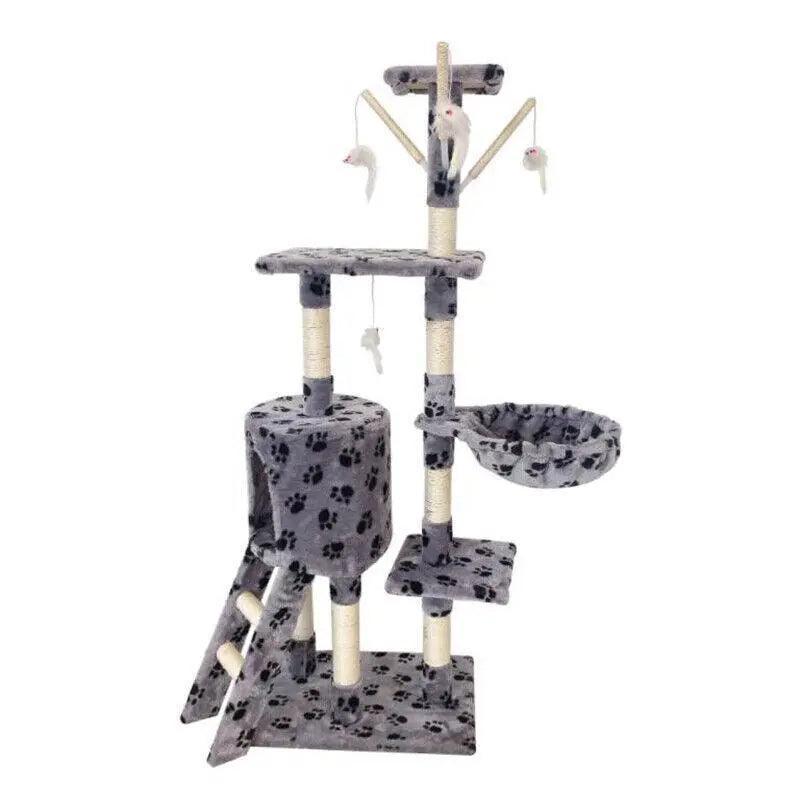 Cat Tree Scratching Post Gym House Condo Scratcher Furniture Tower - Grey