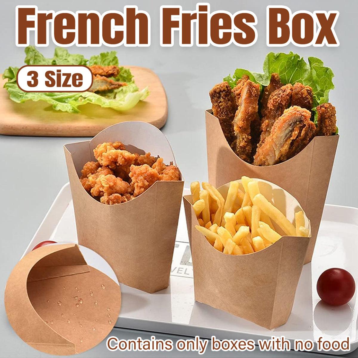 100pcs Kraft Paper Popcorn Box Folding Baking Box Party Snack Treat Container - 11.6x9.1cm