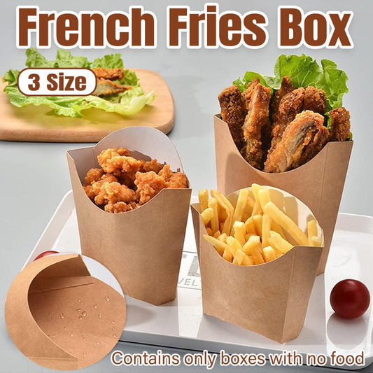 100pcs Kraft Paper Popcorn Box Folding Baking Box Party Snack Treat Container - 11.6x9.1cm