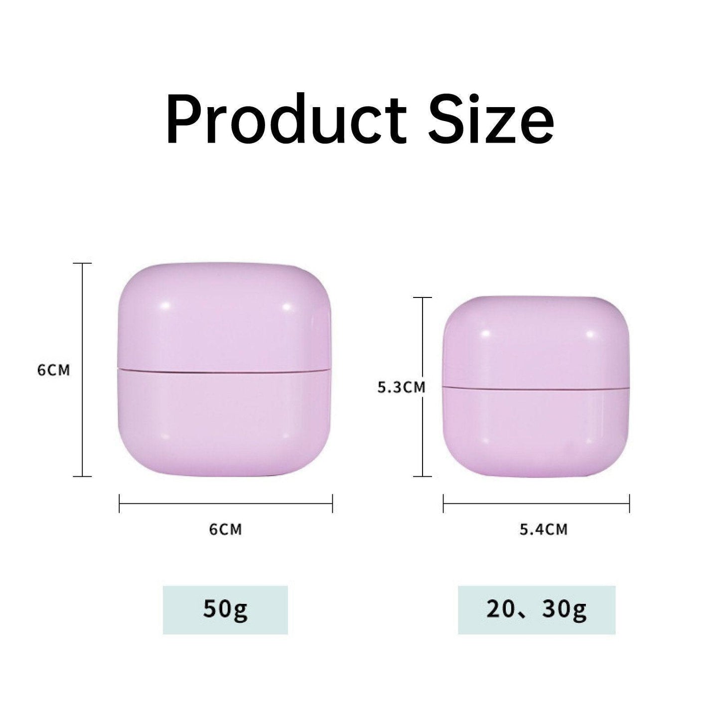 10PCS Square Lightproof Cream Jars Cosmetics Containers Skincare Lotion Makeup Jars - Pink 50ml