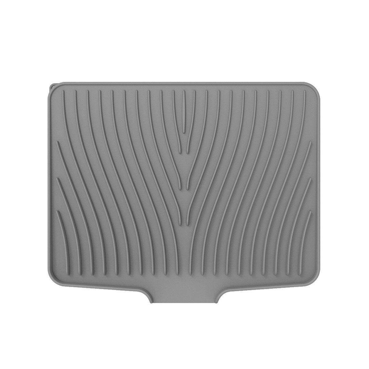 Silicone Dish Drying Mat Heat Resistant Draining Slope Pad for Kitchen Counter - Green