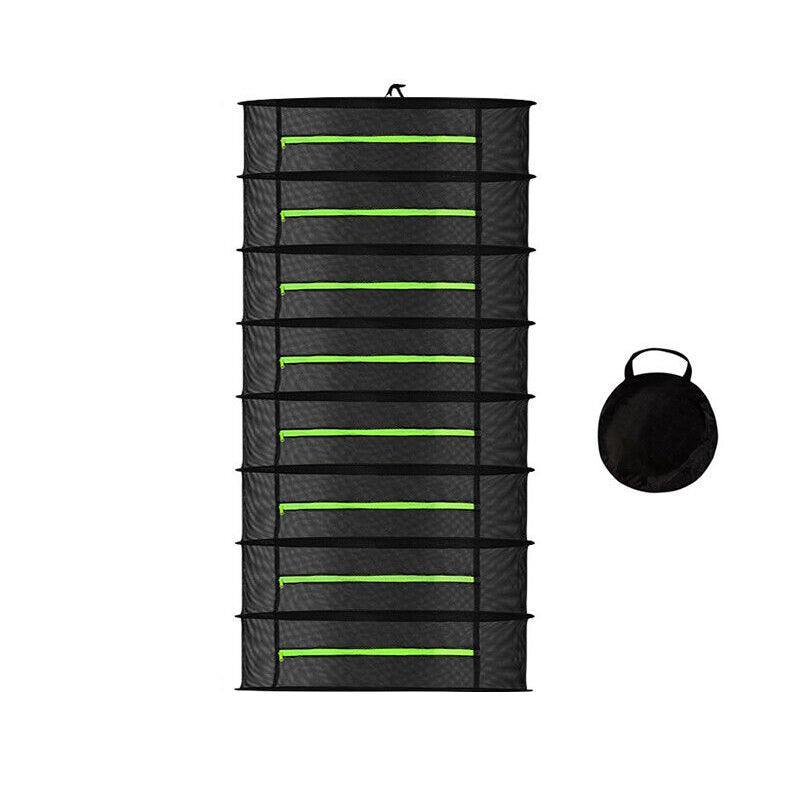 2-8 Tier Drying Net Large Shelf Hydroponic Hanging Grow Herb Plant Dry - 8 Layers