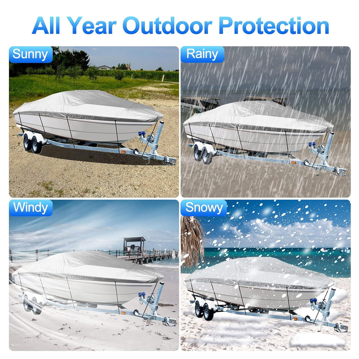 Outdoor V Yacht Dust Cover Waterproof Sun Protection Boat Hull Cover Rain Shield