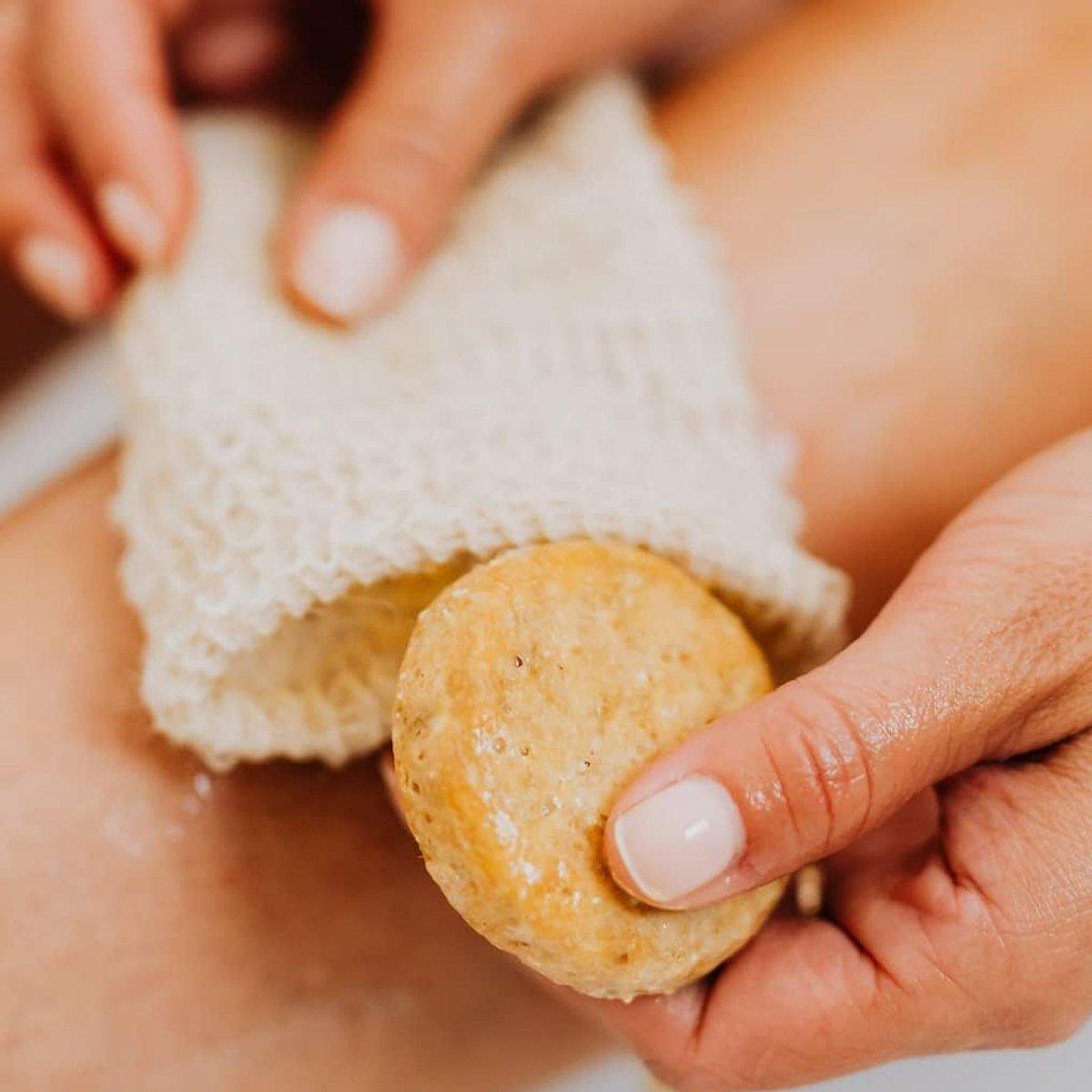 50PCS Soap Exfoliating Bags Cotton Linen Foaming Soap Saver Bag Pouch Drawstring